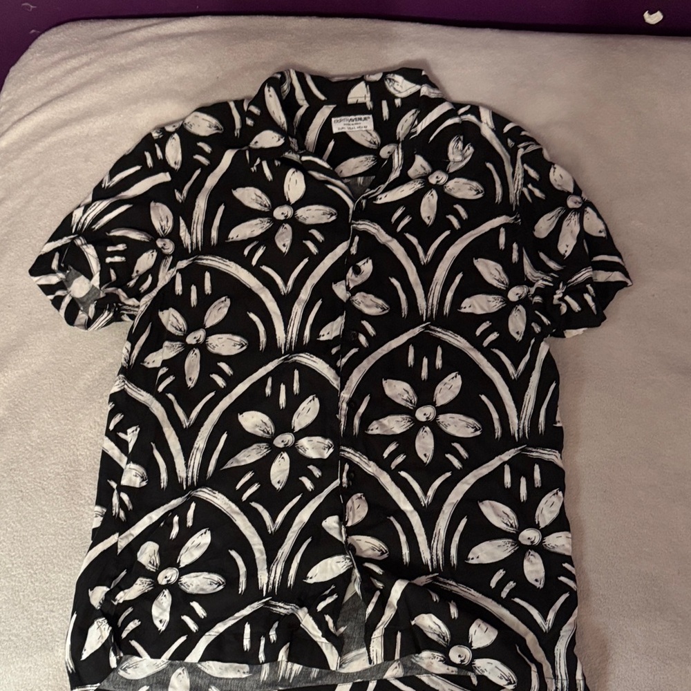 Monochrome Floral Men's Casual Shirt